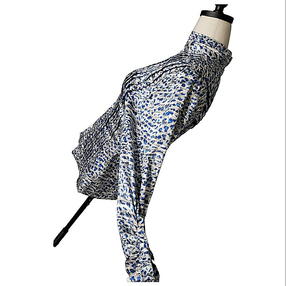 Hunter Bell Isabel Pleated Mockneck Rouched Zip Sleeves Jacquard Cheetah Animal — image 6 of 8